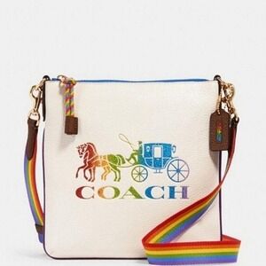 COACH BAG #2505 RAINBOW XBODY SHOULDER HORSE CARRIAGE‎ LEATHER JES SLIM NWT